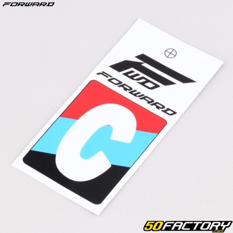 Sticker lettre C pour plaque de BMX Forward 4 cm blanc (homologué FFC)