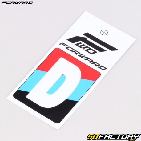 Adesivo letra D para placa BMX Forward 4 cm branco (aprovado pela FFC)