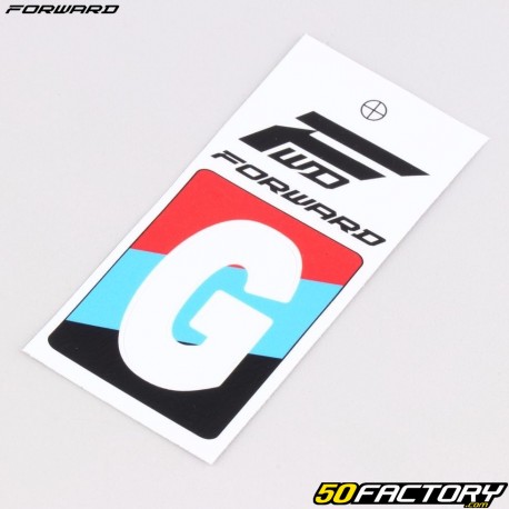 Letter G sticker for BMX Forward plate 4 cm white