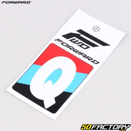 Sticker lettre Q pour plaque de BMX Forward 4 cm blanc (homologué FFC)