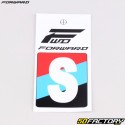 Sticker lettre S pour plaque de BMX Forward 4 cm blanc (homologué FFC)