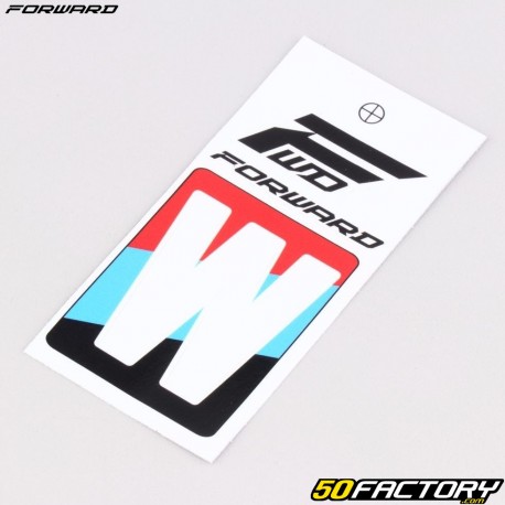 Sticker lettre W pour plaque de BMX Forward 4 cm blanc (homologué FFC)