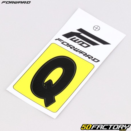 Sticker lettre Q pour plaque de BMX Forward 4 cm noir