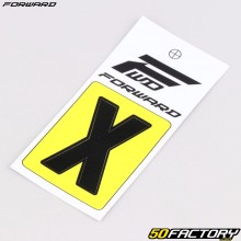 Sticker lettre X pour plaque de BMX Forward 4 cm noir (homologué FFC)