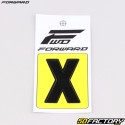 Sticker lettre X pour plaque de BMX Forward 4 cm noir (homologué FFC)