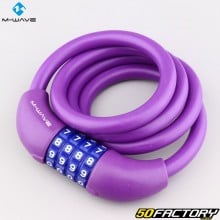 Cerradura de combinación en espiral M-Wave violeta Ø12 mm x 100 cm