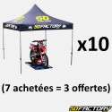 10 tentes paddock 50 Factory 3x3m noires (sans cloisons) (7 + 3)