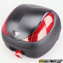 Top case 36L schwarz Motorrad und Universalroller (roter Reflektor)