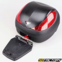 Top case 36L schwarz Motorrad und Universalroller (roter Reflektor)