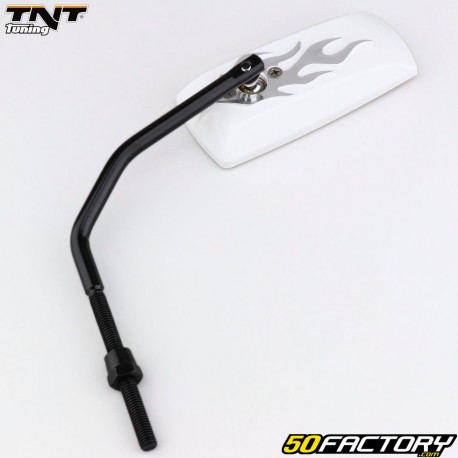 Rétroviseur réversible TNT Tuning Flamming blanc et chromé (filetage Ø8 mm)