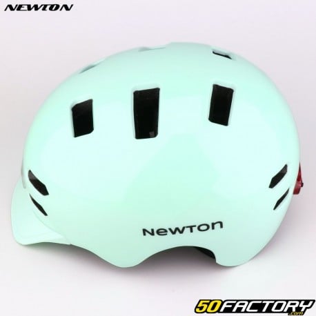 Casco da bici Newton con luci integrate City verde pastello brillante