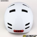 Casco de bicicleta Newton con luces integradas. City blanco brillante