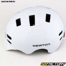 Casco da bici Newton con luci integrate City bianco brillante