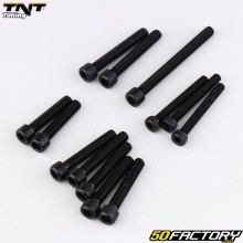 Visserie de carter d'embrayage, couvercle de pompe à eau et cache pompe à huile Derbi Euro 3, 4 TNT Tuning noire (kit)