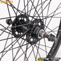 Roda traseira de bicicleta de 20&quot; (24-406) para bicicleta de 1 velocidade Roda livre original em alumínio preto (travamento com porcas)