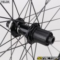 Roue arrière vélo 700 (19-622) pour cassette 9/10/11V Vélox Mach1 Gravel 19 TLR Centerlock alu noire (à axe traversant)