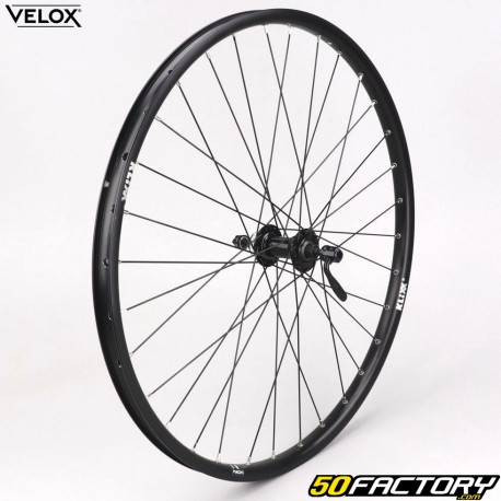 26&quot; (23-559) Vélox Mach1 Klixx Disc TLR Centerlock aluminum black front wheel (quick release)