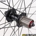 Rueda trasera de bicicleta XNUMXC (XNUMX-XNUMX) para casete de aluminio negro Vélox MachXNUMX Gravel XNUMX TLR Centerlock XNUMX/XNUMX/XNUMXV (cierre rápido)