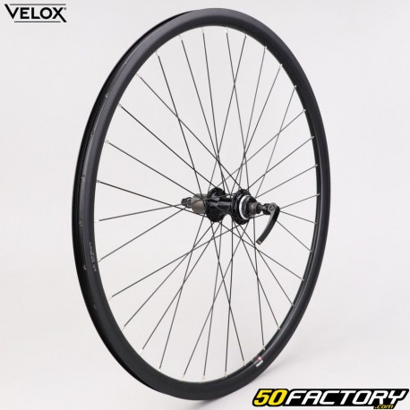 Rueda trasera de bicicleta XNUMXC (XNUMX-XNUMX) para casete de aluminio negro Vélox MachXNUMX Gravel XNUMX TLR Centerlock XNUMX/XNUMX/XNUMXV (cierre rápido)