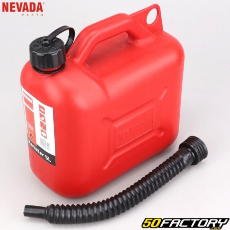 5L plastic fuel jerrycan with spout Nevada red