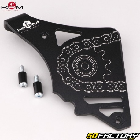 Aluminum sprocket cover AM6 Minarelli KRM Pro Ride (with clutch rod stop) black