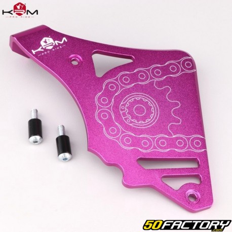 Aluminum sprocket cover AM6 Minarelli KRM Pro Ride (with clutch rod stop) pink