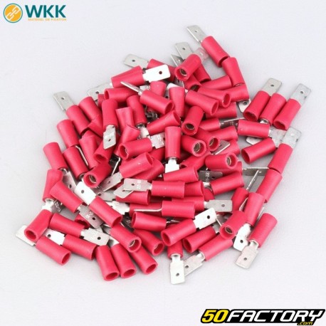 Insulated male flat terminals XNUMXxXNUMX mm WKK  red (pack of XNUMX)