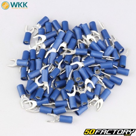 XNUMX mm insulated spade terminals WKK  blue (pack of XNUMX)