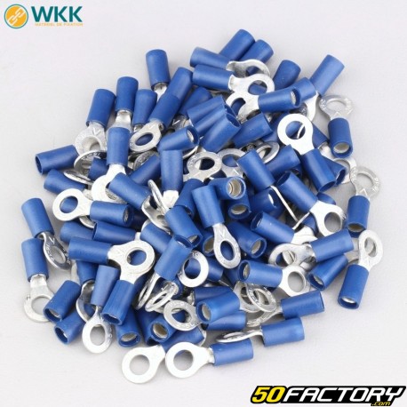 Terminales con ojales aislados Ø5.3 mm WKK azul (paquete de 100)