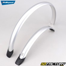 Guardabarros delantero y trasero para bicicleta de 26&quot; Polisport Gris urbano 51 mm