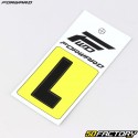 Sticker lettre L pour plaque de BMX Forward 4 cm noir (homologué FFC)