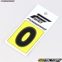 Adhesivo letra O para placa delantera BMX 4 cm negro (homologado FFC)