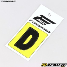 Buchstabe D-Aufkleber für Startnummer BMX Forward 4 cm schwarz (FFC-zugelassen)