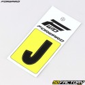 Sticker lettre J pour plaque de BMX Forward 4 cm noir (homologué FFC)