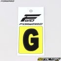 Adesivo lettera G per piastra BMX Forward 4 cm nero (approvato FFC)