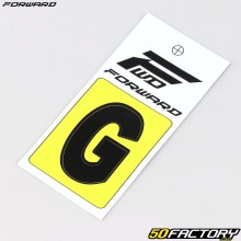 Sticker lettre G pour plaque de BMX Forward 4 cm noir (homologué FFC)