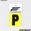 Adesivo lettera P per piastra BMX Forward 4 cm nero (approvato FFC)