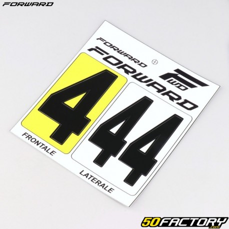 Pegatinas número 4 para placas delanteras BMX negras (homologadas FFC) (juego de 3)