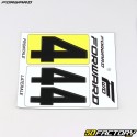 Pegatinas número 4 para placas delanteras BMX negras (homologadas FFC) (juego de 3)