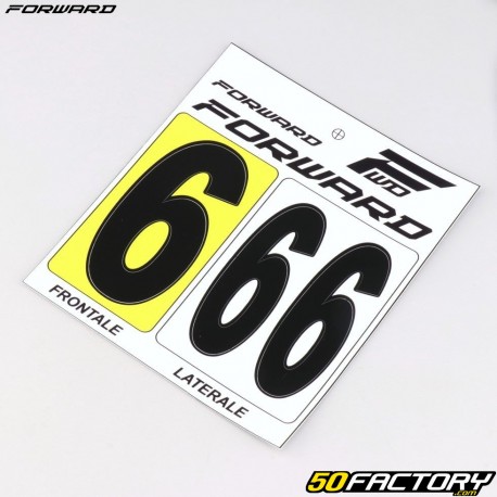 Number 6 stickers for black Forward BMX plates (FFC approved) (set of 3)