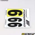 Number 6 stickers for black Forward BMX plates (FFC approved) (set of 3)