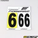 Number 6 stickers for black Forward BMX plates (FFC approved) (set of 3)