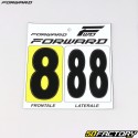 Number 8 stickers for black Forward BMX plates (FFC approved) (set of 3)