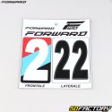 Nummer-2-Aufkleber für Startnummer BMX Forward weiß und schwarz (FFC-zugelassen) (3er-Set)