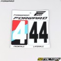 Stickers numéro 4 pour plaques de BMX Forward blancs et noirs (homologués FFC) (lot de 3)