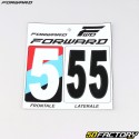 Adesivi numero 5 per piastre BMX Forward bianche e nere (approvati FFC) (set da 3)