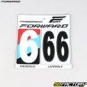 Adesivos número 6 para placas BMX Forward brancas e pretas (aprovadas pela FFC) (conjunto de 3)