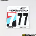 Stickers numéro 7 pour plaques de BMX Forward blancs et noirs (homologués FFC) (lot de 3)