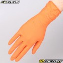 Guantes de nitrilo desechables mecánicos texturizados Gencod  XNUMX g de naranjas (paquete de XNUMX)