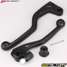 Manetas de freno y embrague delanteras irrompibles Honda CRF 250 R (desde 2010), 450 (2007 - 2020)... Polisport APT negros